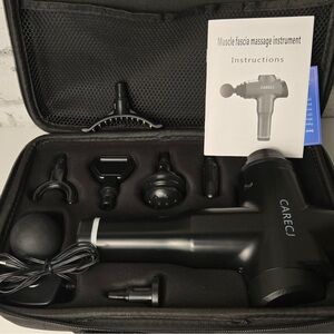 CARECI Percussion Massage Gun Deep Tissue Massager w/ Case & Attachments